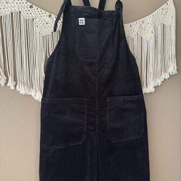 Lucy & Yak Jenny Dungaree overalls jumpsuit ORGANIC CORDUROY Black NWT Size 16R - Picture 4 of 12